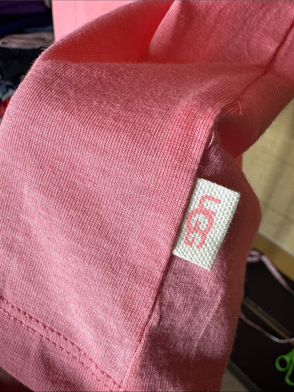 NWOT UGG Brinlee Pink Organic Cotton Tee XS Soft Crewneck T-Shirt - Picture 5 of 9